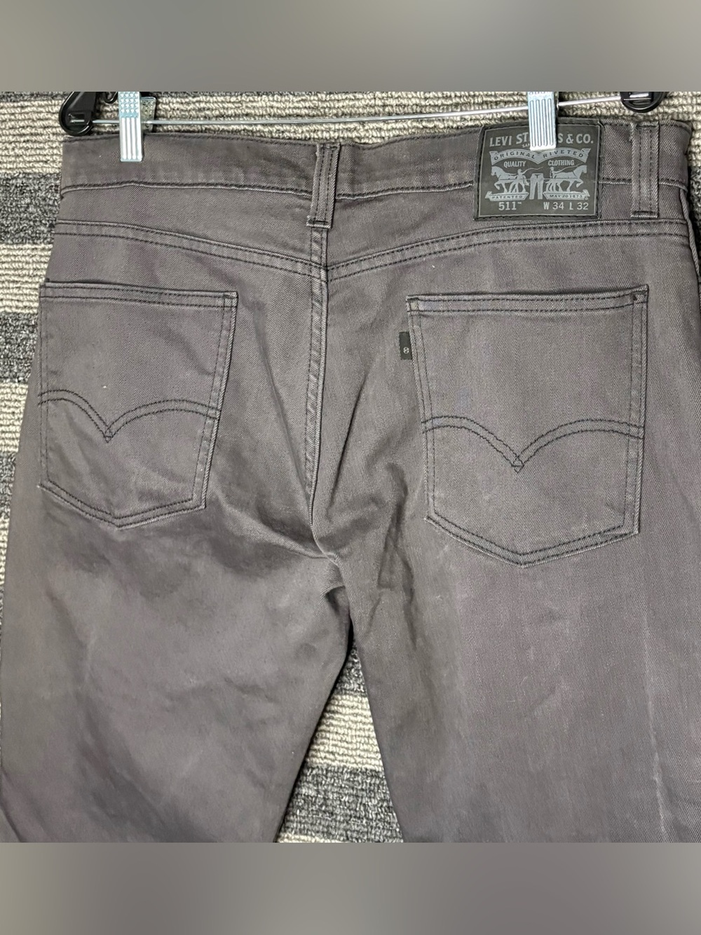 Levi's 511 Grey Slim Fit Men’s Jeans 36x30 EUC - Picture 5 of 9